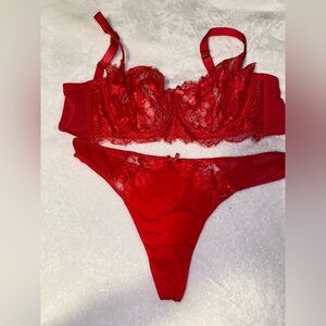 Sexy Valentine’s Day Figleaves red lingerie set 36DD large size 12 panty